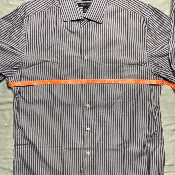 Pronto Uomo Brown and Blue Striped Button Down Shirt - Picture 8 of 12